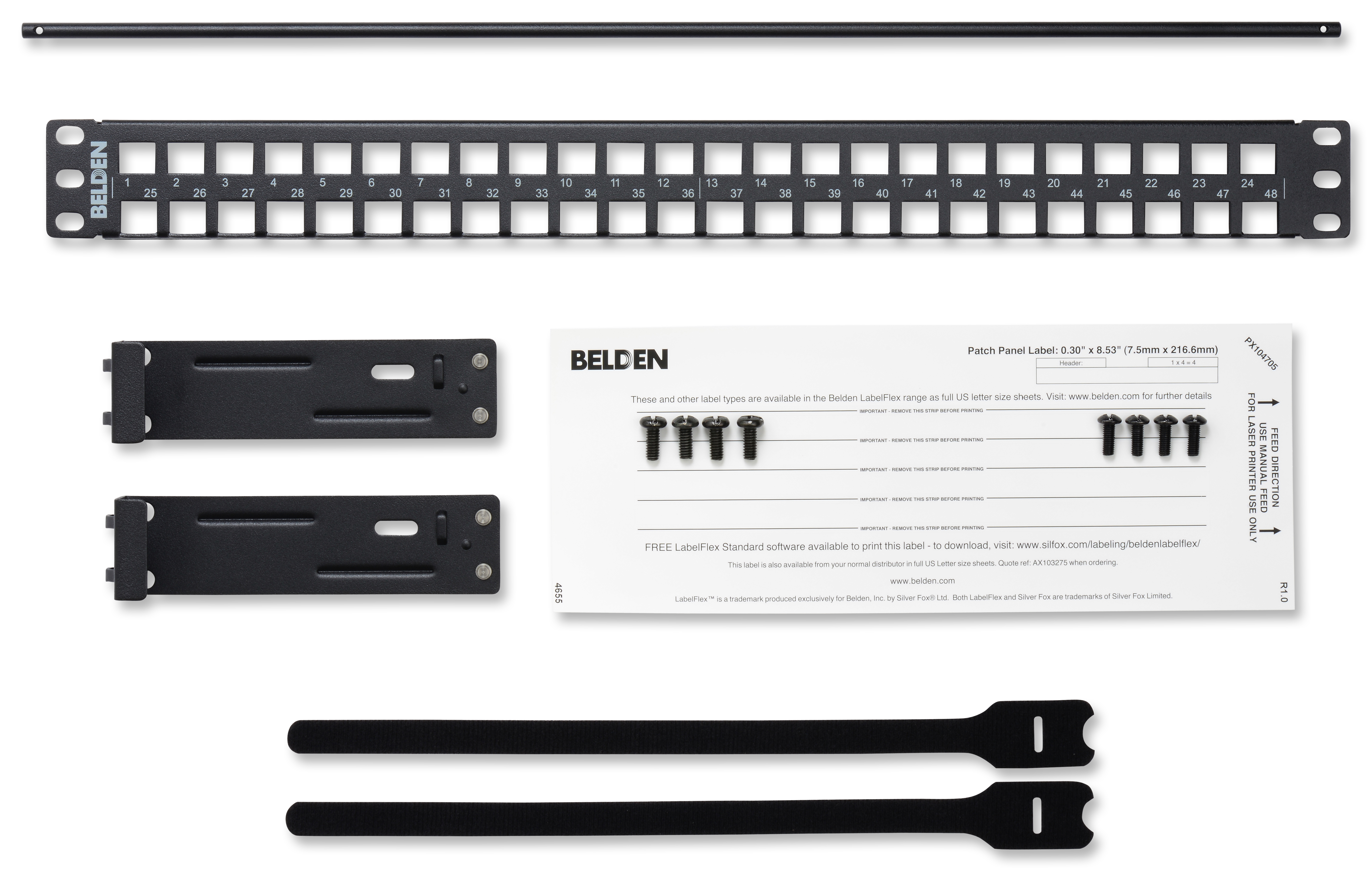 Rack-Mount Panel - KCONN PP Flat 48 1U Rack-Mount Panel - KCONN PP Flat 48 1U