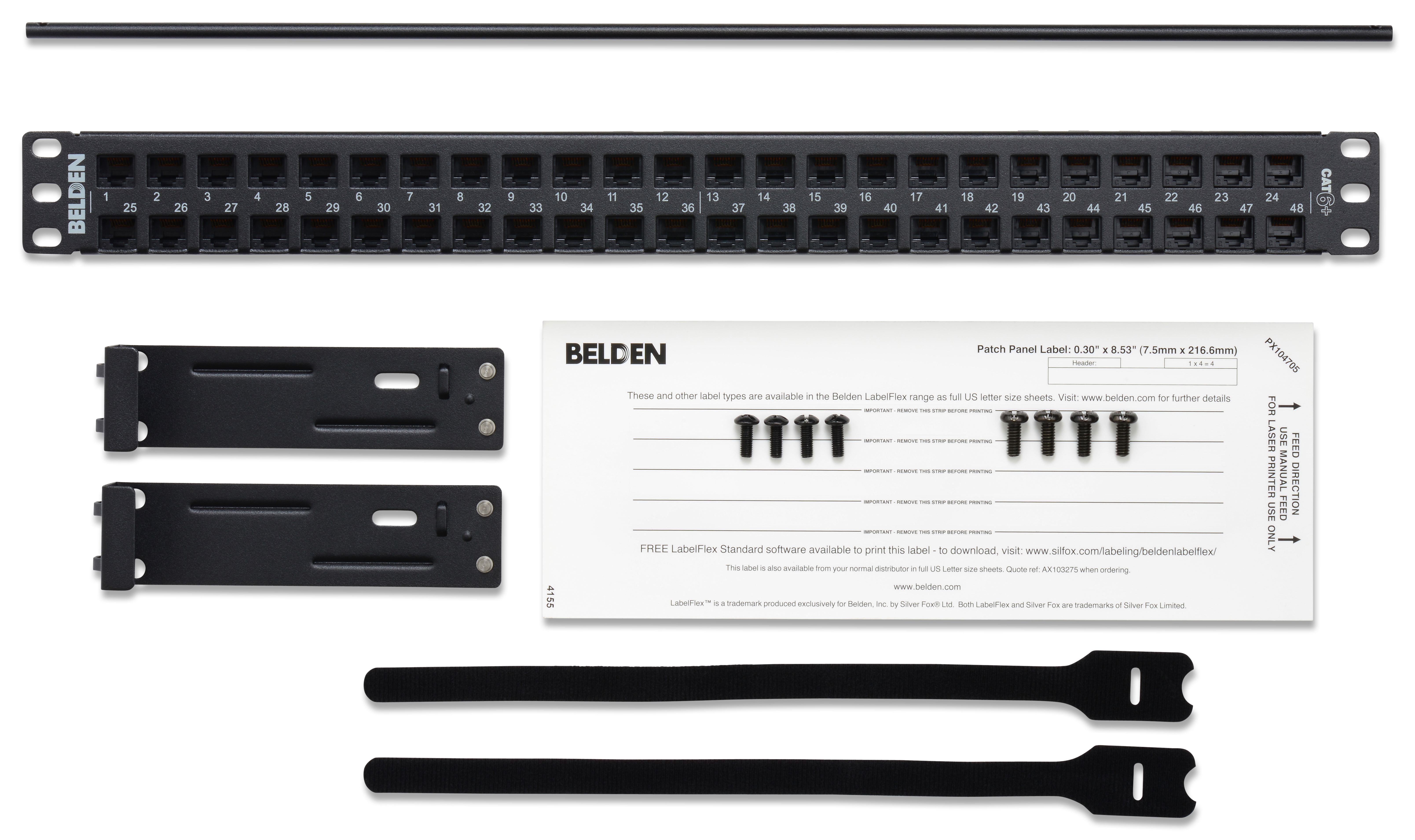 Rack-Mount Panel - CAT 6 KCONN Coupler PP 48 1U