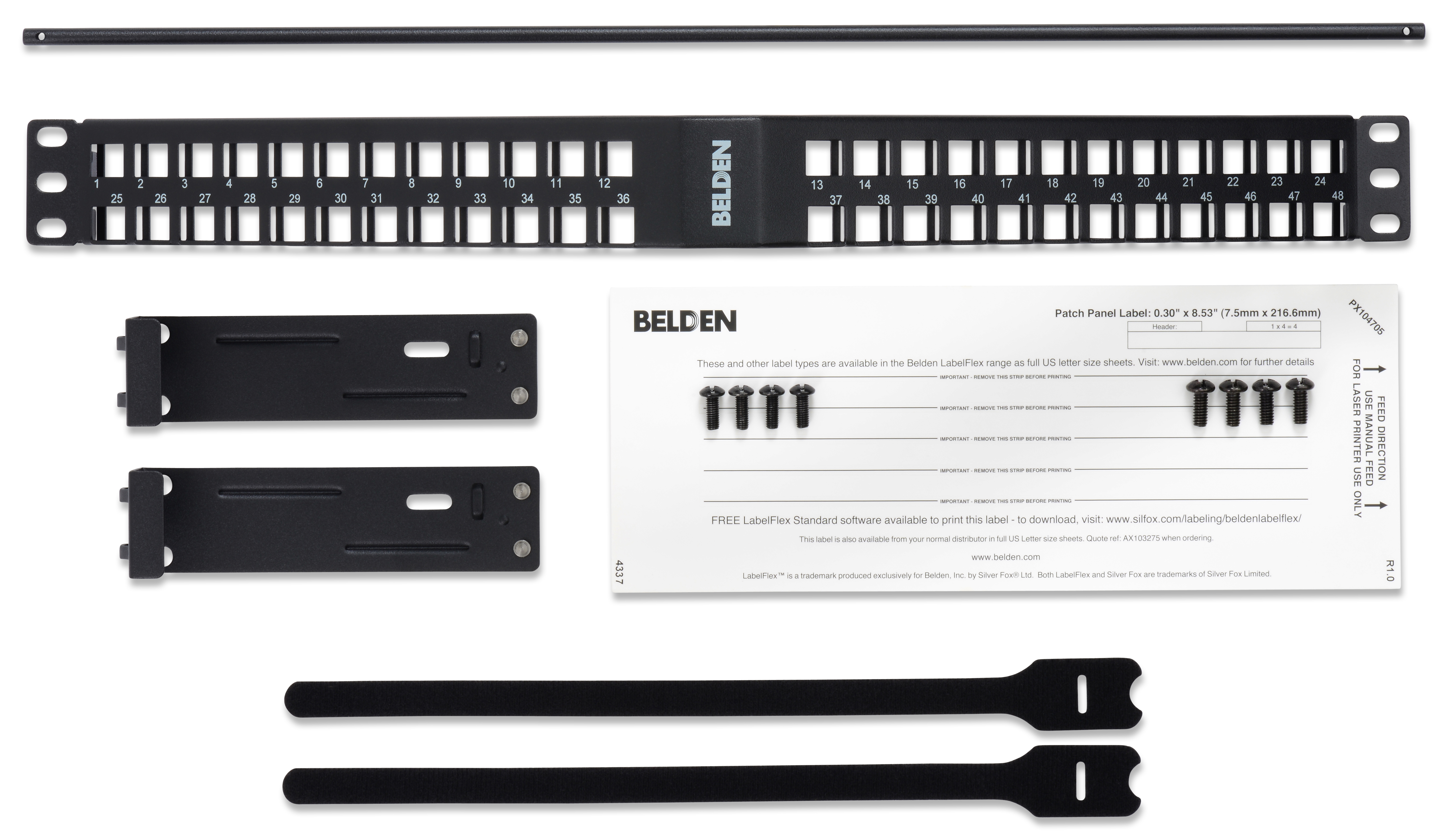 Rack-Mount Panel - KCONN Angled PP 48 1U